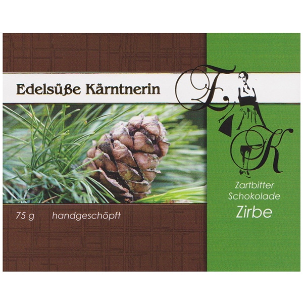 Schokolade Edelsüße Kärntnerin - Zartbitterschokolade Zirbe – Bild 2