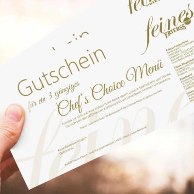 Gutschein 3-Gang Chef´s Choice Menü Frierss Feines Haus